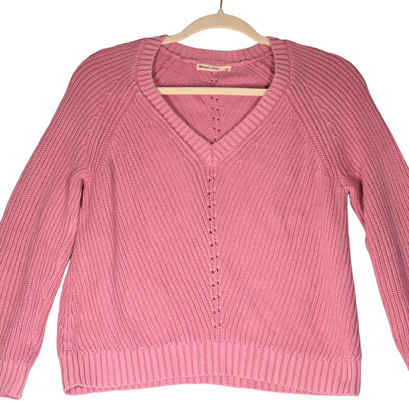 Marine Layer Sweater Women XS Pink Ribbed Knit 100% Cotton Career Casual Classic - Picture 2 of 8